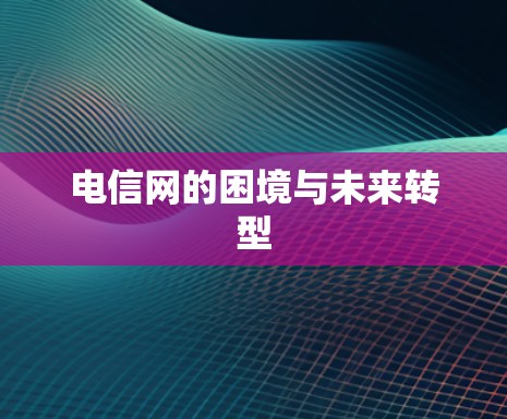 电信网的困境与未来转型