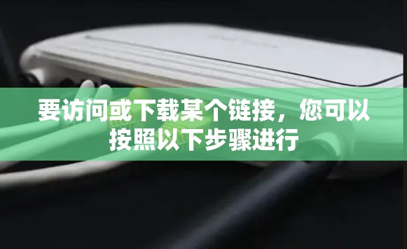 要访问或下载某个链接，您可以按照以下步骤进行