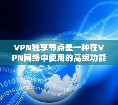 VPN独享节点是一种在VPN网络中使用的高级功能，旨在为用户提供更安全、更灵活的访问方式。以下是关于VPN独享节点的详细说明