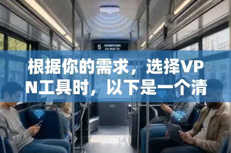 根据你的需求，选择VPN工具时，以下是一个清晰的指南，帮助你做出明智的选择