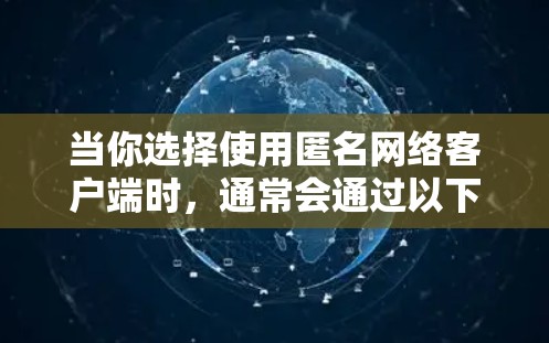 当你选择使用匿名网络客户端时，通常会通过以下步骤进行下载和安装