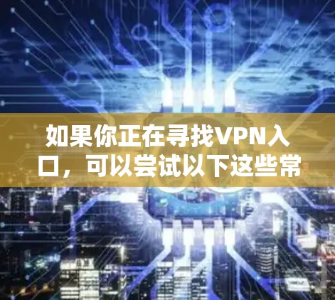 如果你正在寻找VPN入口，可以尝试以下这些常见VPN网站