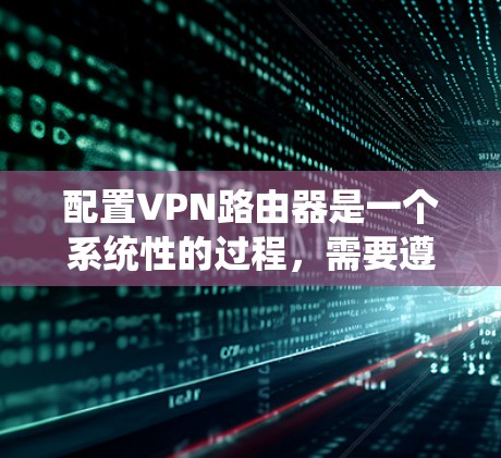 配置VPN路由器是一个系统性的过程，需要遵循以下步骤以确保安全和效率。以下是对配置VPN路由器的详细指南